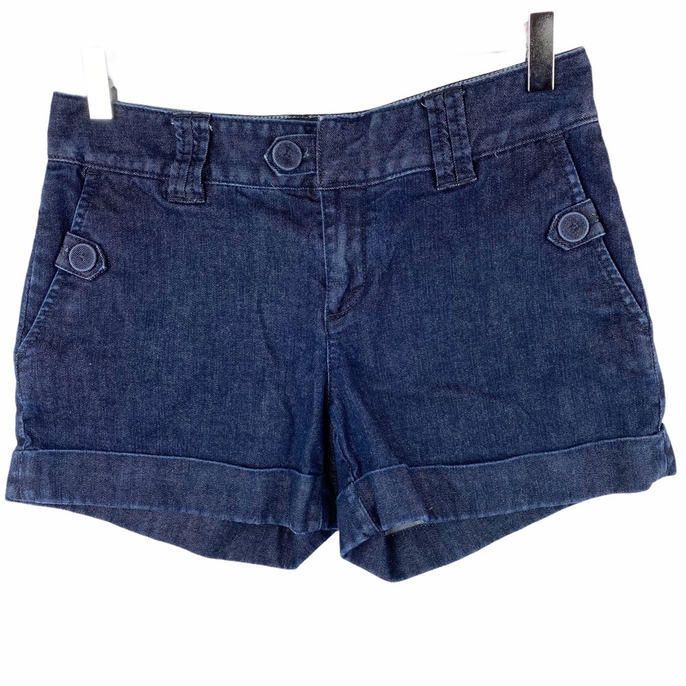 Banana Republic Navy Cuffed Denim Shorts